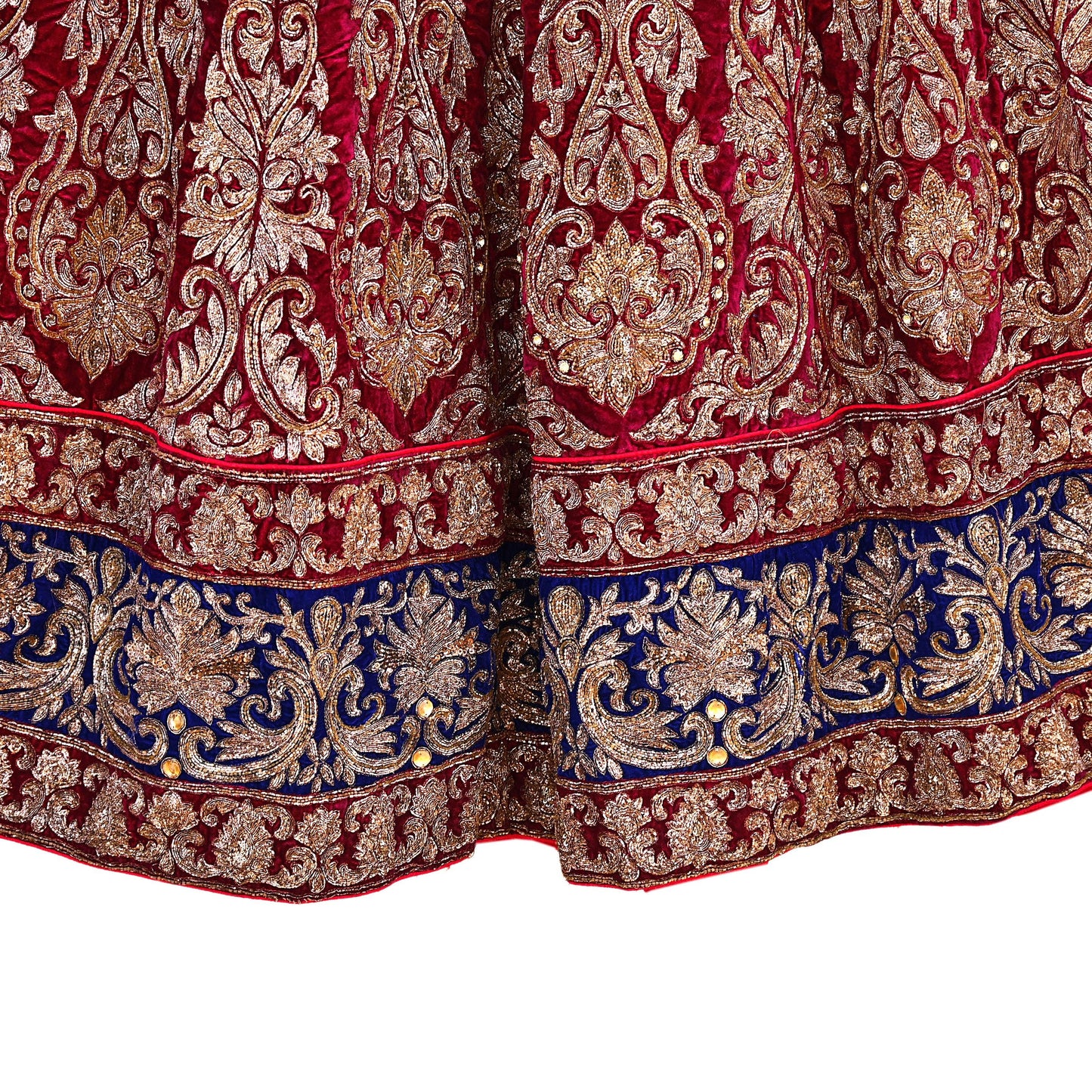 Indian Heavy Wedding Red Net/ velvet Hand Embroidered Lehenga 2pcs Set Designer By Manish Malhotra Party Wear