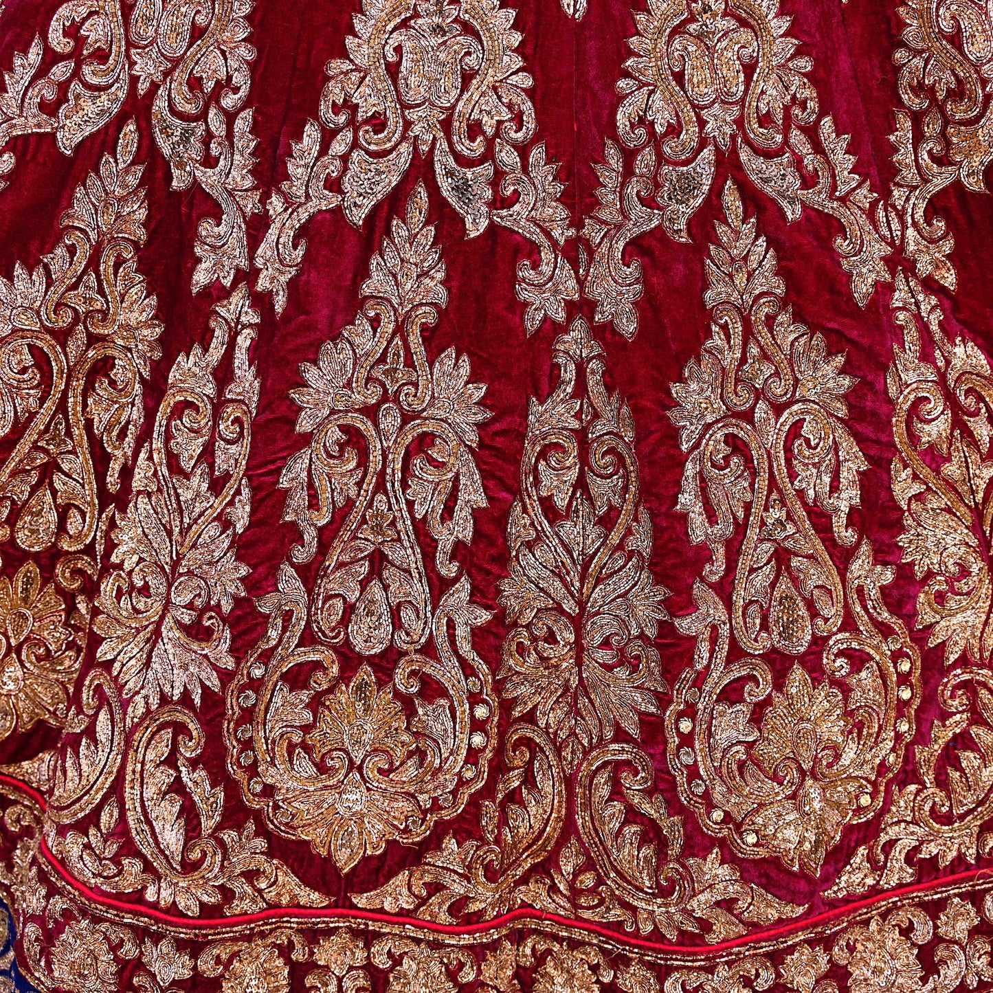 Indian Heavy Wedding Red Net/ velvet Hand Embroidered Lehenga 2pcs Set Designer By Manish Malhotra Party Wear