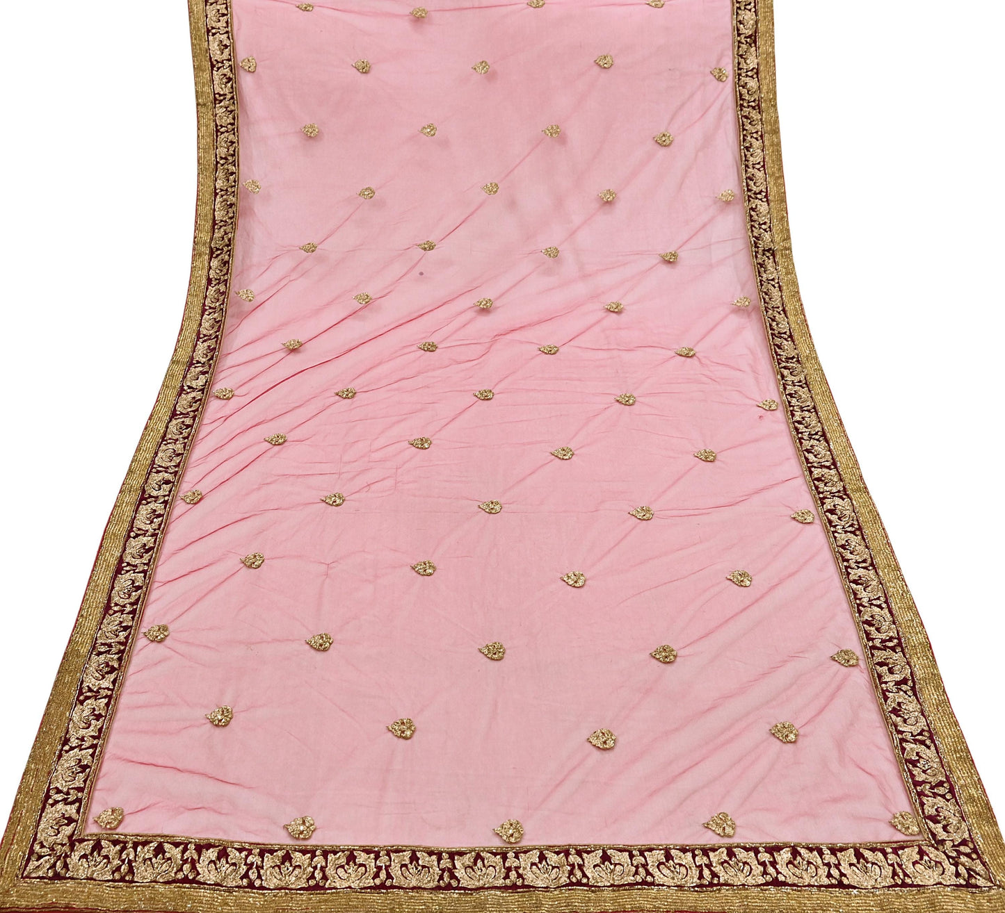 Indian Vintage Heavy Red Net/Mesh Hand Embroidered Dupatta Designer By Manish Malhotra Bridal Wear Zardozi Veil Hijab