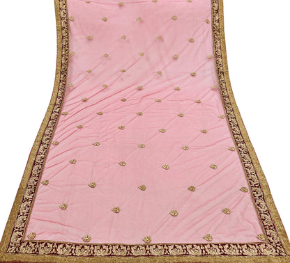 Indian Vintage Heavy Red Net/Mesh Hand Embroidered Dupatta Designer By Manish Malhotra Bridal Wear Zardozi Veil Hijab