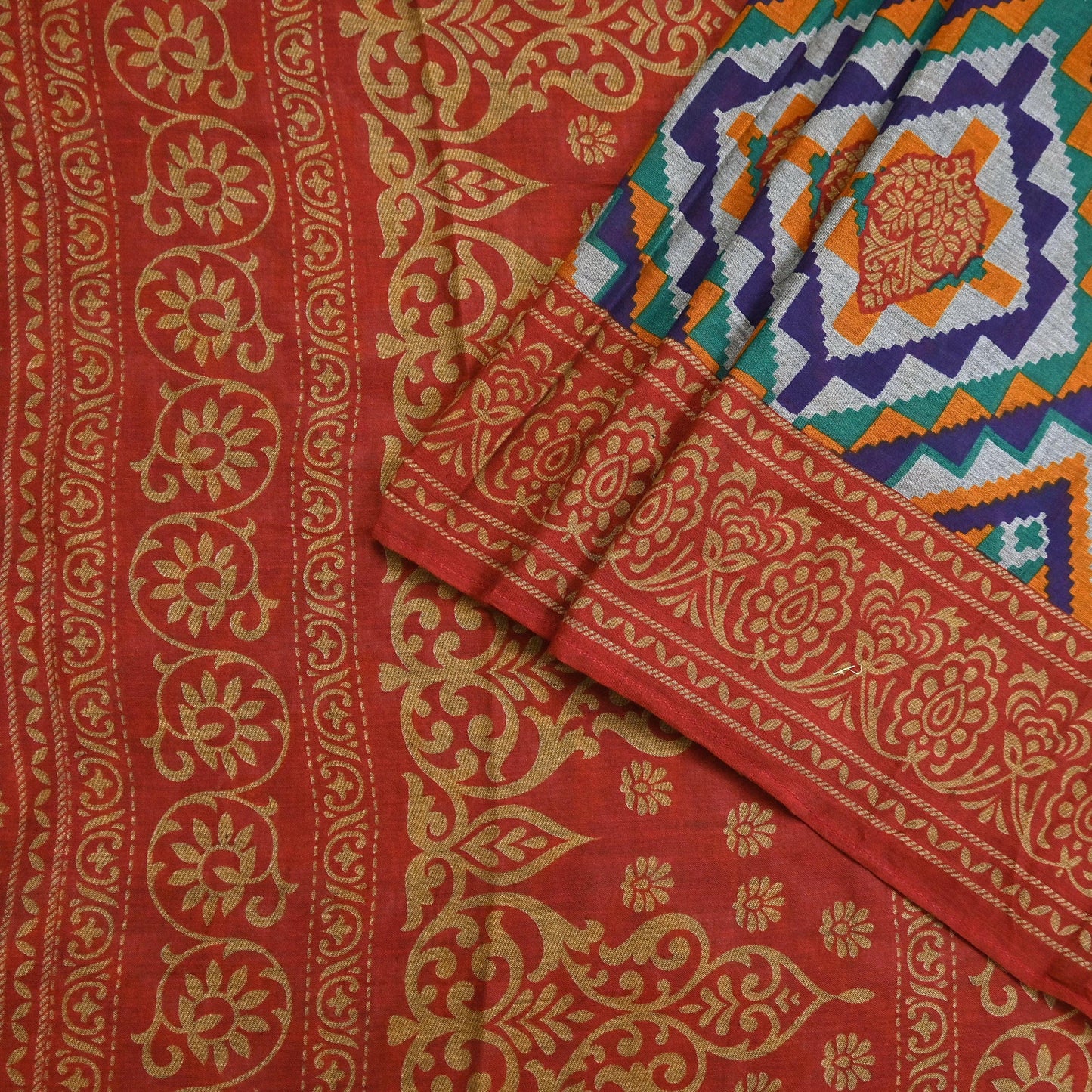Indian Vintage Sari Red & Multi Printed 100% Pure Cotton Sarees Craft Fabric 5Yd Sewing Sarong Wrap Boho Floral Dress Making Crafting Soft