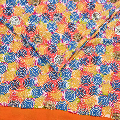 Indian Vintage Sari Multi Pure Crepe Silk Hand Embroidered Saree 5yd Sewing Floral Craft Sequins Dress making Crafting Quilting