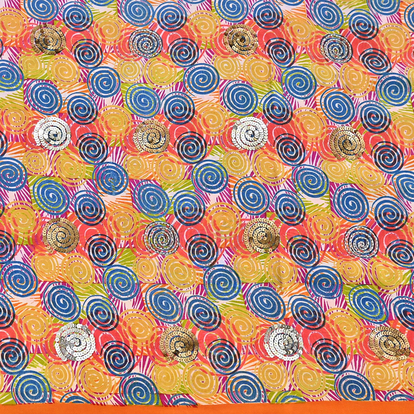 Indian Vintage Sari Multi Pure Crepe Silk Hand Embroidered Saree 5yd Sewing Floral Craft Sequins Dress making Crafting Quilting