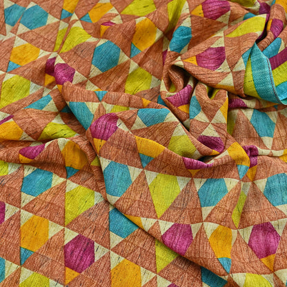 Indian Vintage Sari Multi Printed 100% Pure Cotton Saree Craft Fabric 5Yd Soft Sewing Sarong Wrap Boho Stripes Dress making Quilting