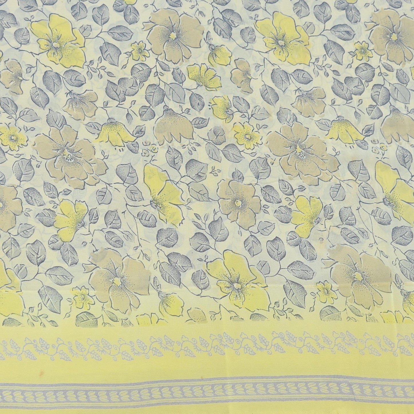 Indian Vintage Sari Pure Crepe Silk Printed Saree 5yard Sewing Quilting Floral Soft Craft Fabric Wrap