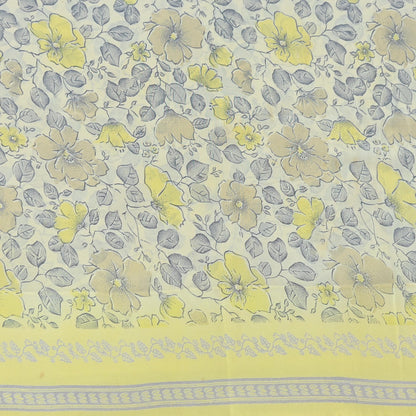 Indian Vintage Sari Pure Crepe Silk Printed Saree 5yard Sewing Quilting Floral Soft Craft Fabric Wrap