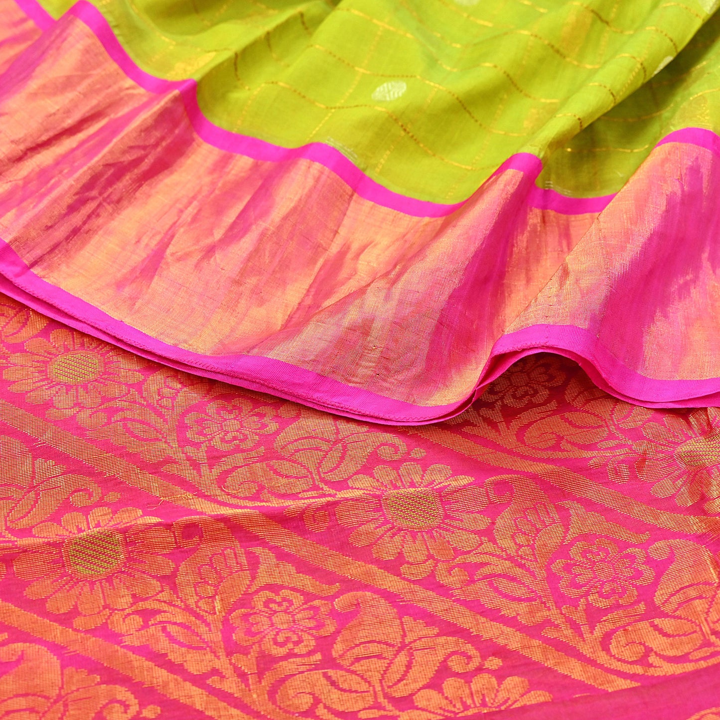 Indian Vintage Heavy Purple & Green Kanjivaram Saree 100% Pure Silk Sari Metallic Zari 5Yd Floral Crafting Dress making Ethnic Peacock