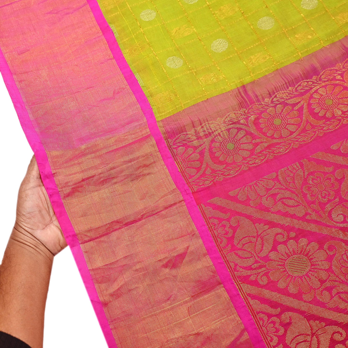 Indian Vintage Heavy Purple & Green Kanjivaram Saree 100% Pure Silk Sari Metallic Zari 5Yd Floral Crafting Dress making Ethnic Peacock