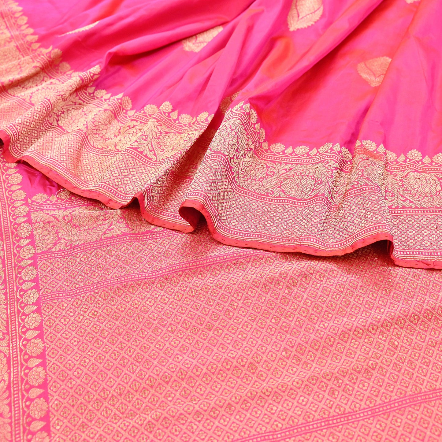 Indian Vintage Pink & Purple Sari Wedding Pure Silk Hand Woven Banarasi Sarees Zari 5Yd Ethnic Dress Making Crafting