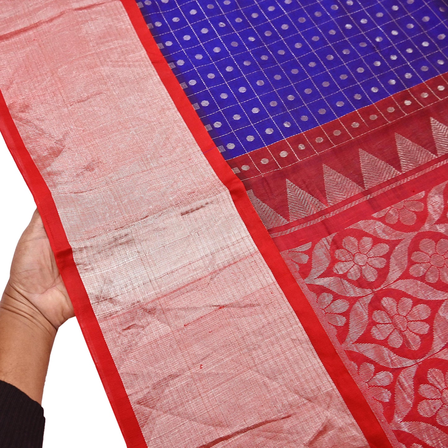 Indian Vintage Heavy Kanjivaram Saree 100% Pure Silk Sari Metallic Zari 5Yd Floral Crafting Dress making Ethnic Floral Fringes