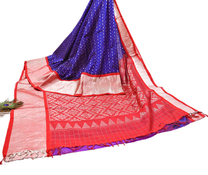 Indian Vintage Heavy Kanjivaram Saree 100% Pure Silk Sari Metallic Zari 5Yd Floral Crafting Dress making Ethnic Floral Fringes
