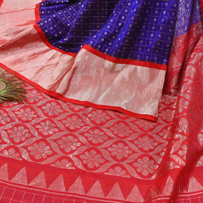 Indian Vintage Heavy Kanjivaram Saree 100% Pure Silk Sari Metallic Zari 5Yd Floral Crafting Dress making Ethnic Floral Fringes