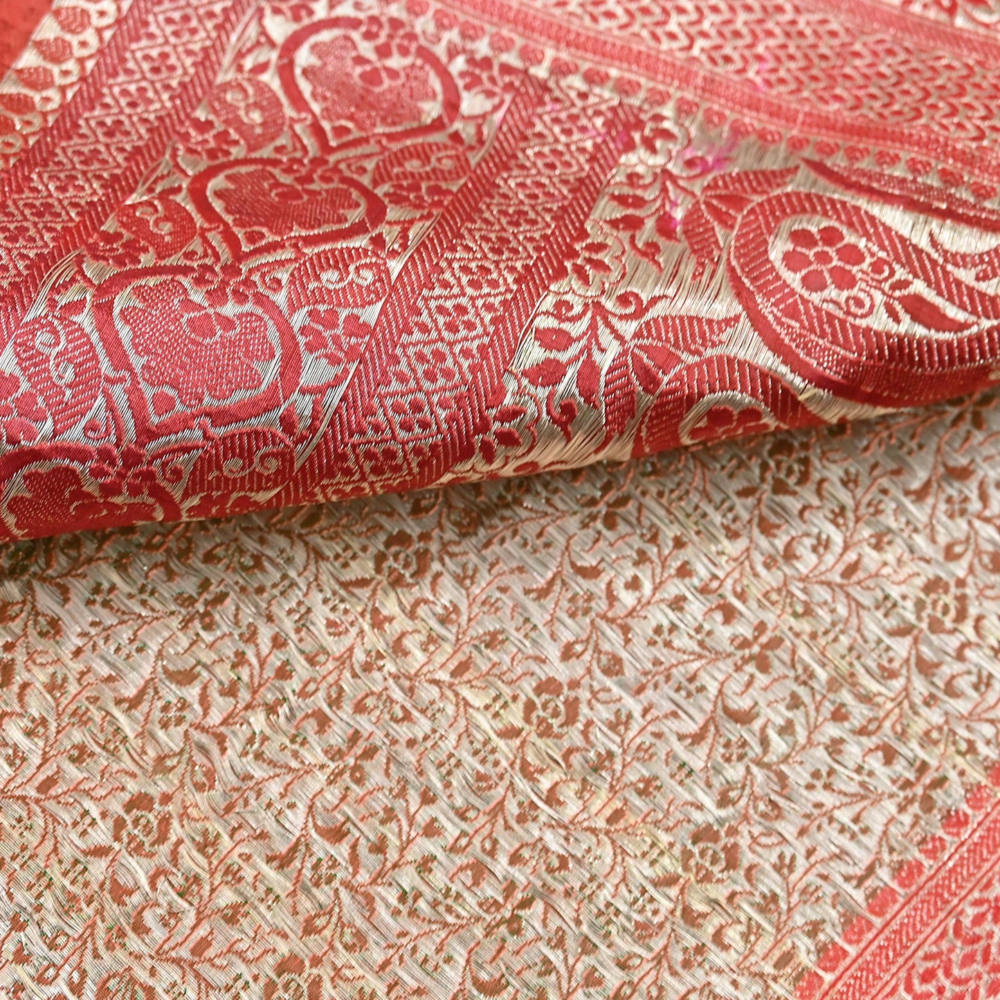 Indian Vintage Sari Heavy Pure Satin Silk Woven Banarasi Brocade Saree Zari 5Yd Ethnic Dress making Crafting Bollywood