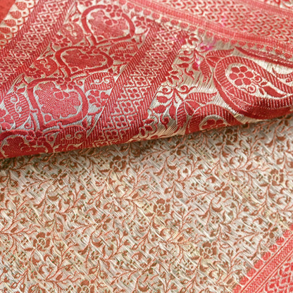 Indian Vintage Sari Heavy Pure Satin Silk Woven Banarasi Brocade Saree Zari 5Yd Ethnic Dress making Crafting Bollywood