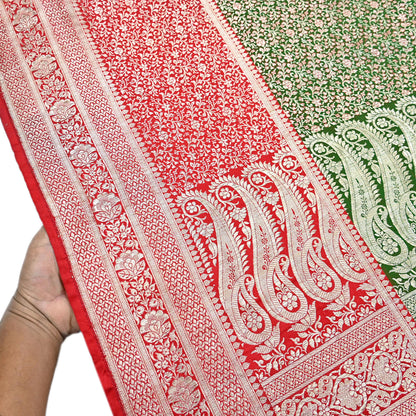 Indian Vintage Sari Heavy Pure Satin Silk Woven Banarasi Brocade Saree Zari 5Yd Ethnic Dress making Crafting Bollywood