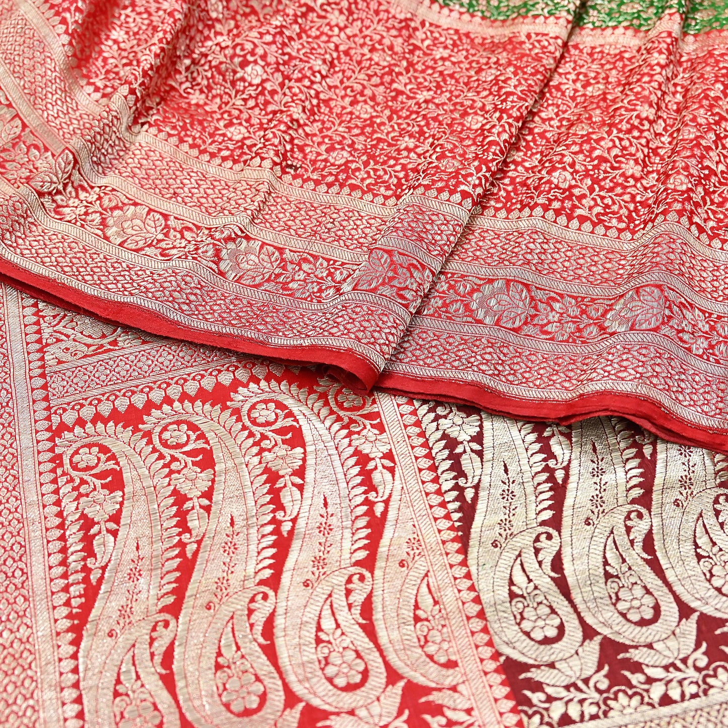 Indian Vintage Sari Heavy Pure Satin Silk Woven Banarasi Brocade Saree Zari 5Yd Ethnic Dress making Crafting Bollywood