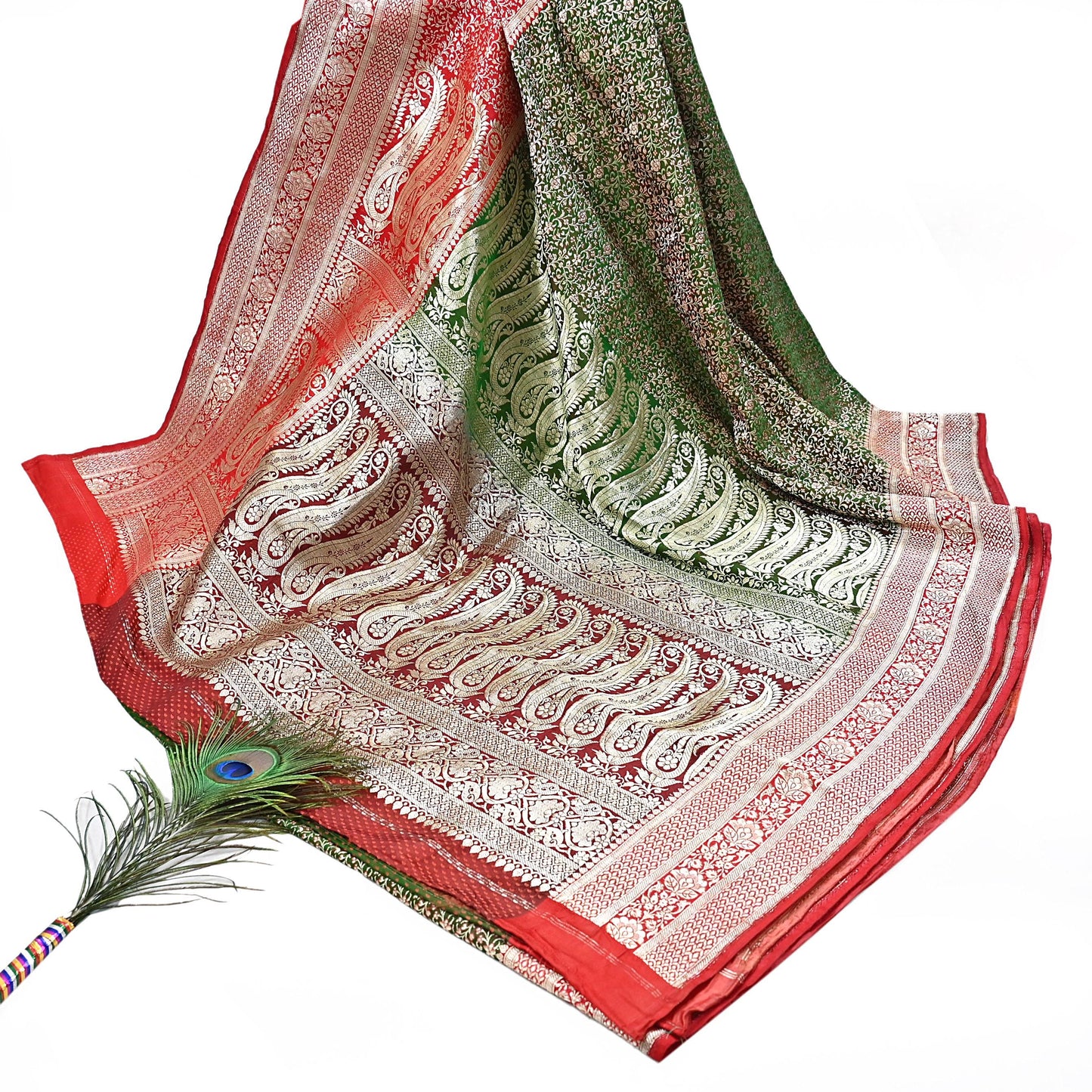 Indian Vintage Sari Heavy Pure Satin Silk Woven Banarasi Brocade Saree Zari 5Yd Ethnic Dress making Crafting Bollywood
