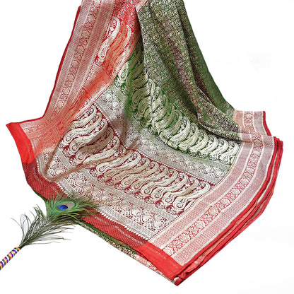 Indian Vintage Sari Heavy Pure Satin Silk Woven Banarasi Brocade Saree Zari 5Yd Ethnic Dress making Crafting Bollywood