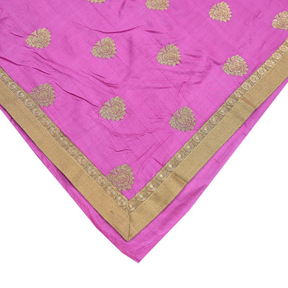 Indian Vintage Saree Pink Pure Khadi Silk Handloom Hand Beaded Sari Fabric 6yard Ethnic Zari Dressmaking Crafting Upcycle Quilting