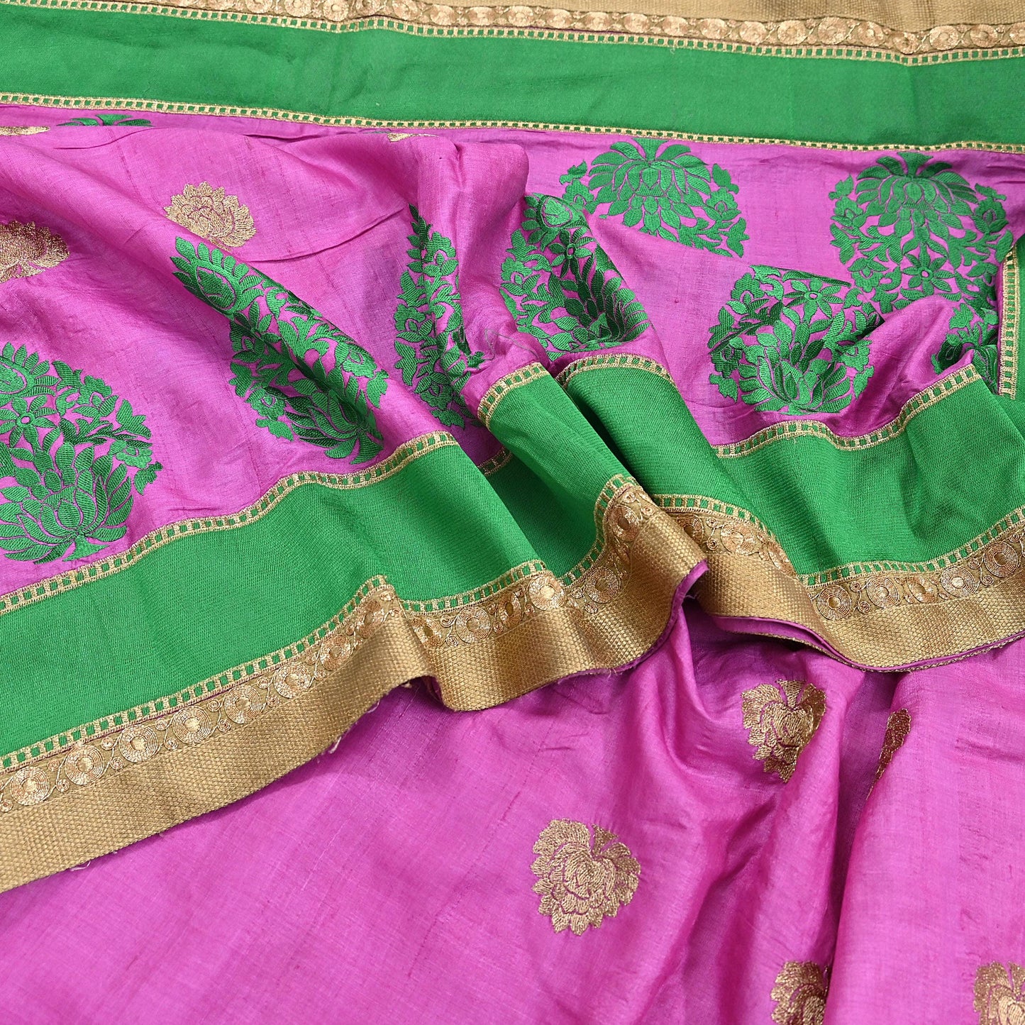Indian Vintage Saree Pink Pure Khadi Silk Handloom Hand Beaded Sari Fabric 6yard Ethnic Zari Dressmaking Crafting Upcycle Quilting