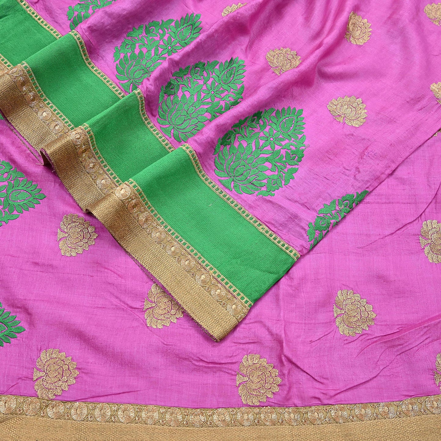 Indian Vintage Saree Pink Pure Khadi Silk Handloom Hand Beaded Sari Fabric 6yard Ethnic Zari Dressmaking Crafting Upcycle Quilting