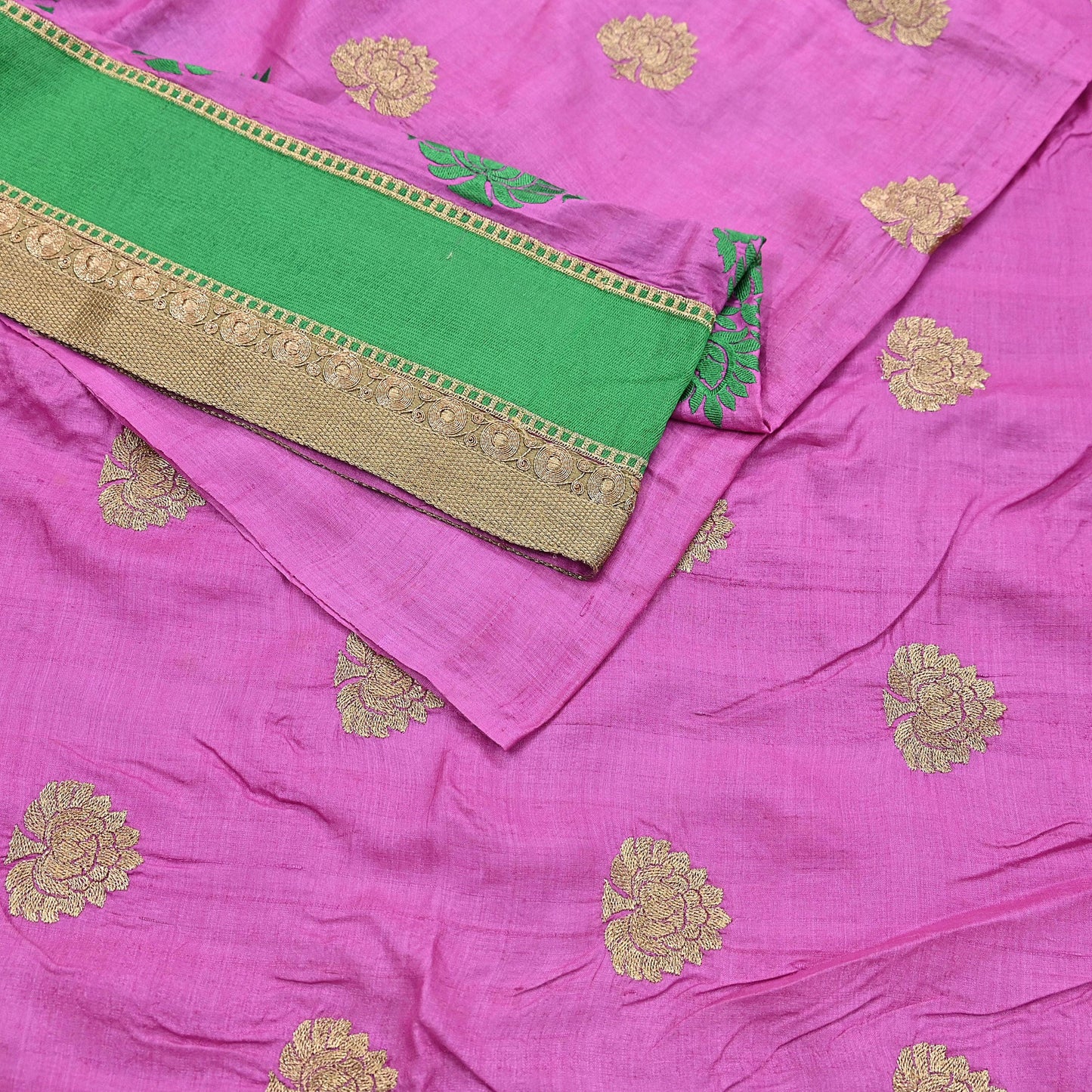 Indian Vintage Saree Pink Pure Khadi Silk Handloom Hand Beaded Sari Fabric 6yard Ethnic Zari Dressmaking Crafting Upcycle Quilting