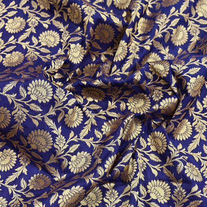 Indian Vintage Blue Dupatta Long Stole Artificial Silk Woven Brocade Scarves Veil Scarf Wrap Hippie Boho Soft Floral