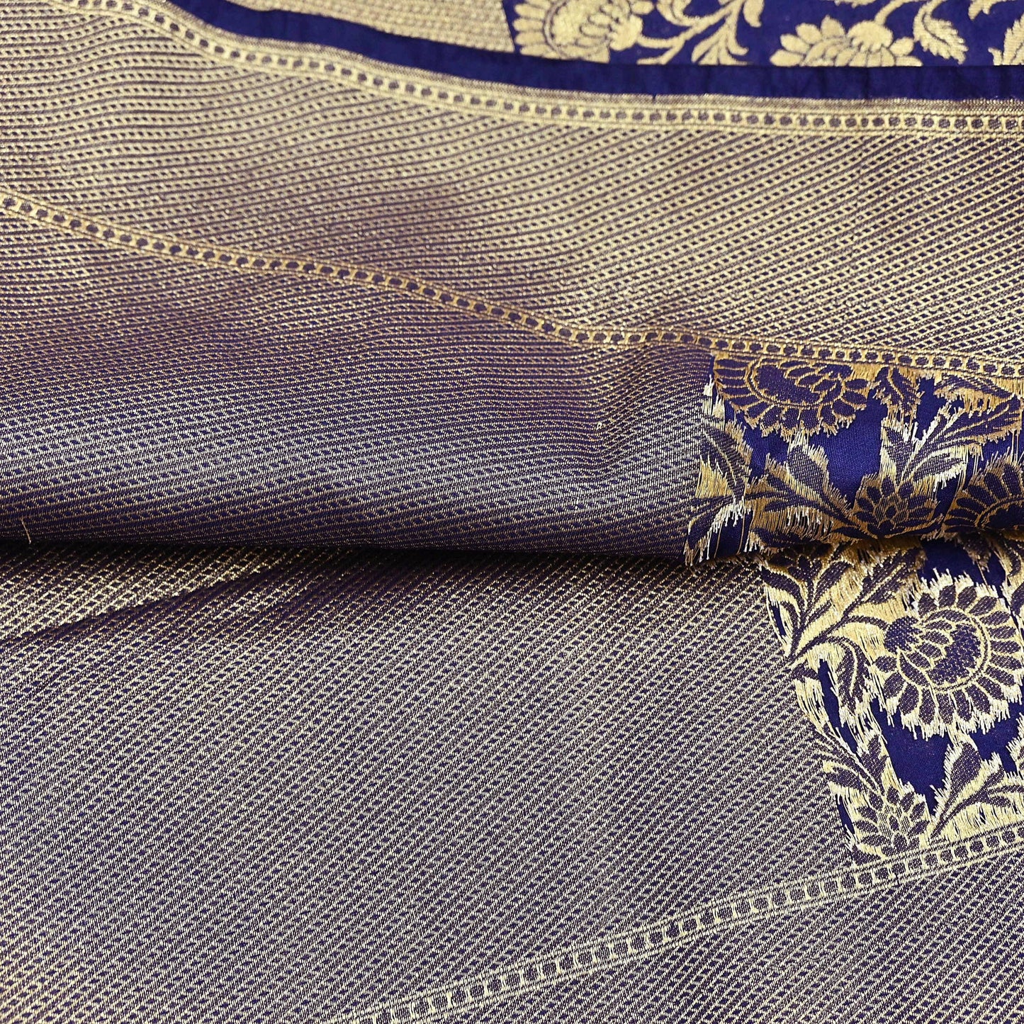 Indian Vintage Blue Dupatta Long Stole Artificial Silk Woven Brocade Scarves Veil Scarf Wrap Hippie Boho Soft Floral