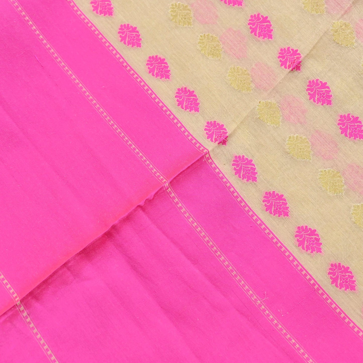 Indian Vintage Dupatta Beige Long Stole Hand Woven Pure Cotton Scarves Veil Soft Wrap Hijab Boho
