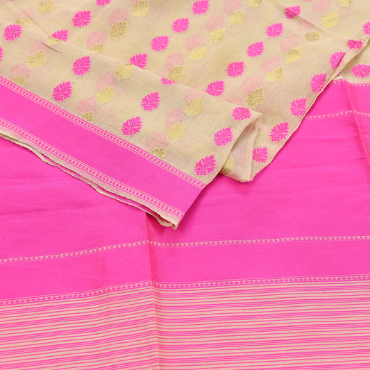 Indian Vintage Dupatta Beige Long Stole Hand Woven Pure Cotton Scarves Veil Soft Wrap Hijab Boho