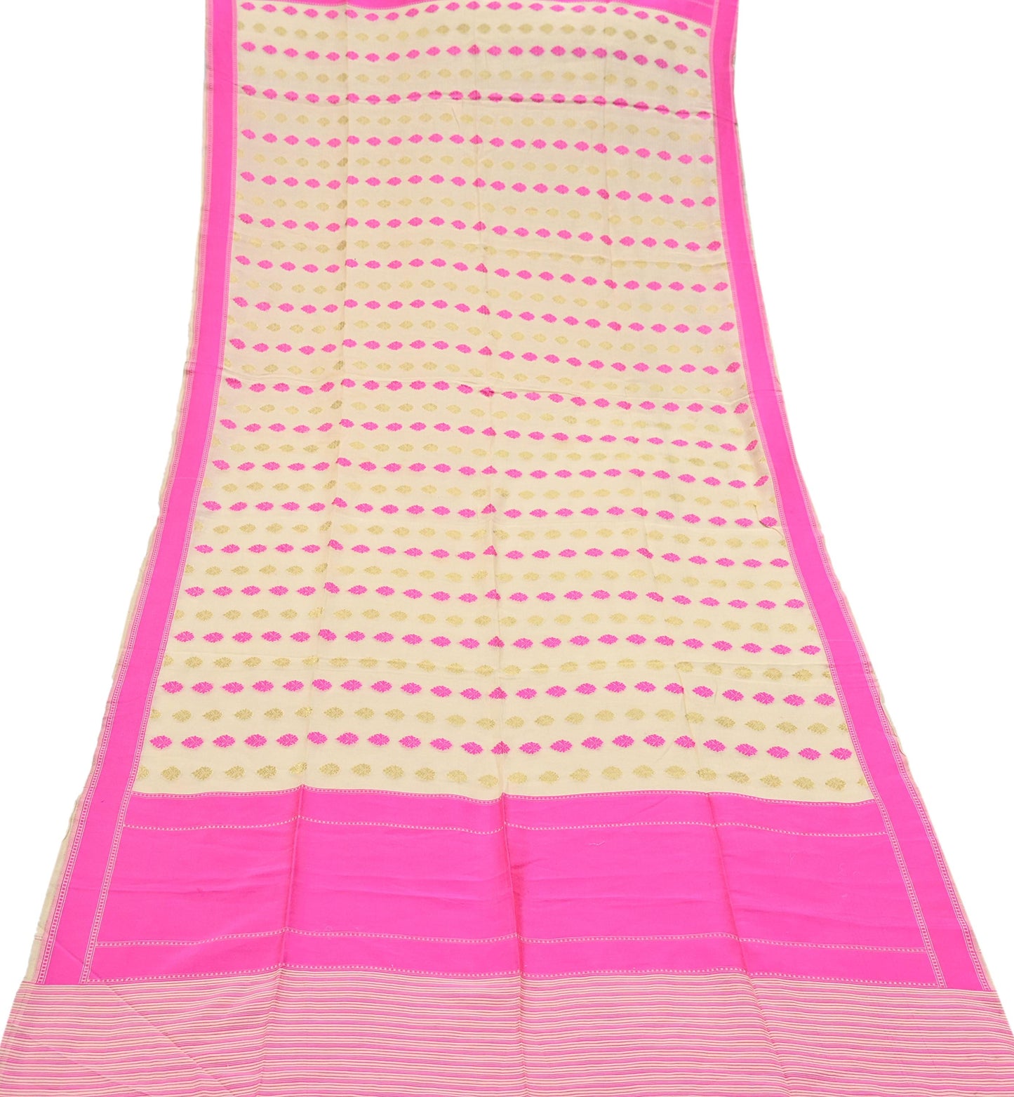 Indian Vintage Dupatta Beige Long Stole Hand Woven Pure Cotton Scarves Veil Soft Wrap Hijab Boho