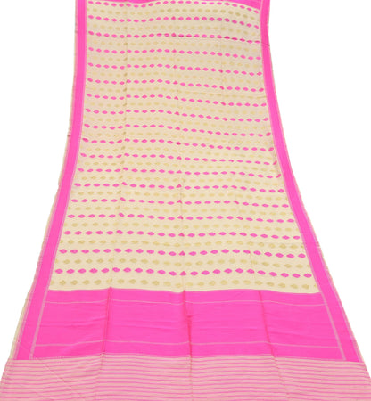 Indian Vintage Dupatta Beige Long Stole Hand Woven Pure Cotton Scarves Veil Soft Wrap Hijab Boho