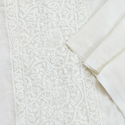 Indian Vintage White Dupatta Long Stole Pure Cotton Handmade Chikankari Scarves Veil Scarf Wrap Hippie Boho Soft