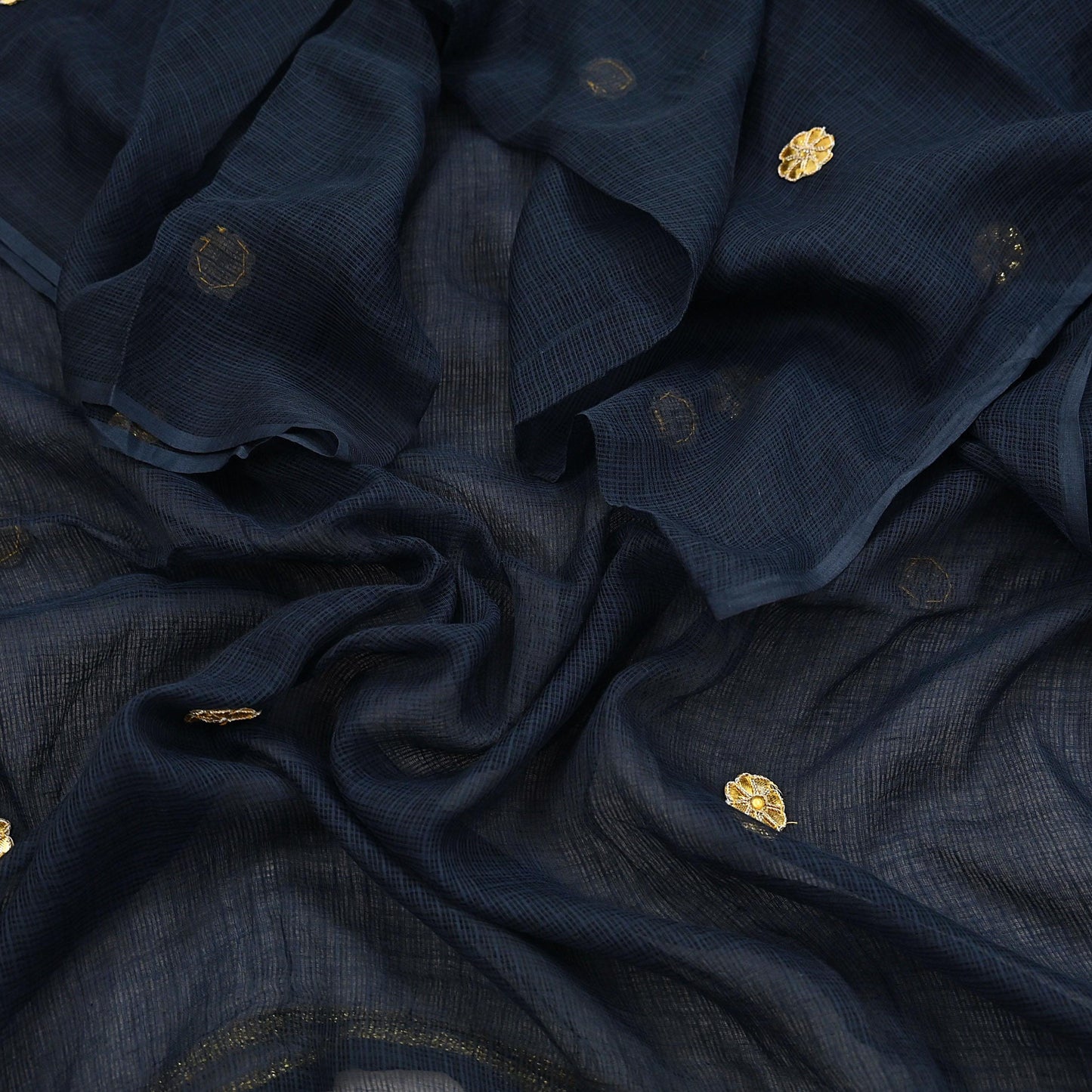 Indian Vintage Black Dupatta Long Stole Embroidered stole Pure Cotton Scarves Veil Wrap Soft Floral golden border