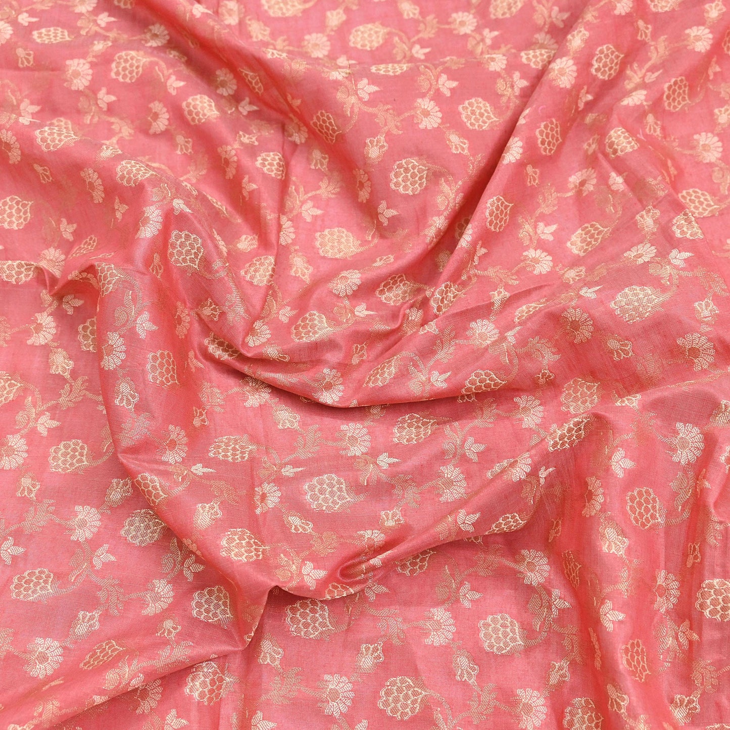 Indian Vintage Peach Dupatta Long Stole Artificial Silk Woven Brocade Scarves Veil Scarf Wrap Hippie Boho Soft Floral Fringes