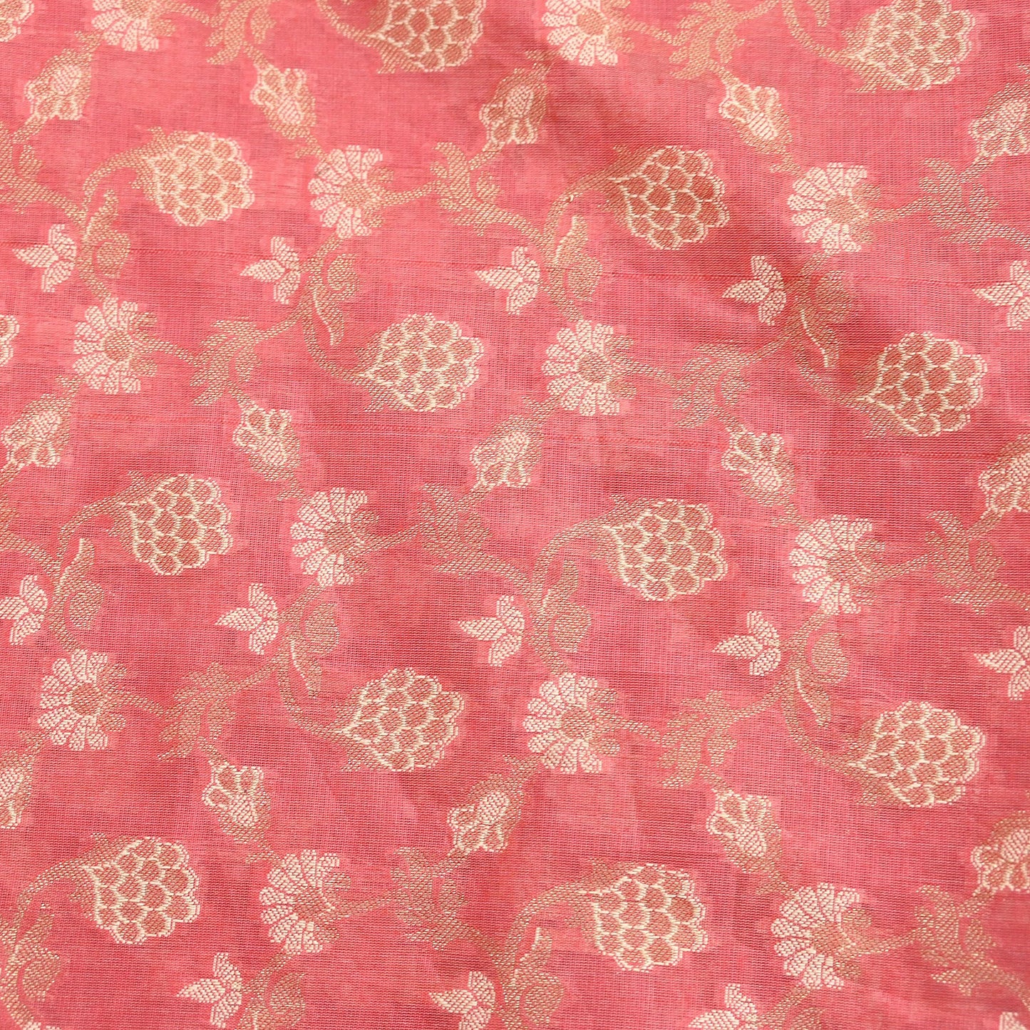 Indian Vintage Peach Dupatta Long Stole Artificial Silk Woven Brocade Scarves Veil Scarf Wrap Hippie Boho Soft Floral Fringes