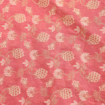 Indian Vintage Peach Dupatta Long Stole Artificial Silk Woven Brocade Scarves Veil Scarf Wrap Hippie Boho Soft Floral Fringes