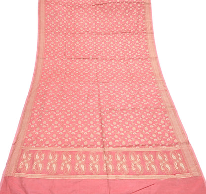 Indian Vintage Peach Dupatta Long Stole Artificial Silk Woven Brocade Scarves Veil Scarf Wrap Hippie Boho Soft Floral Fringes