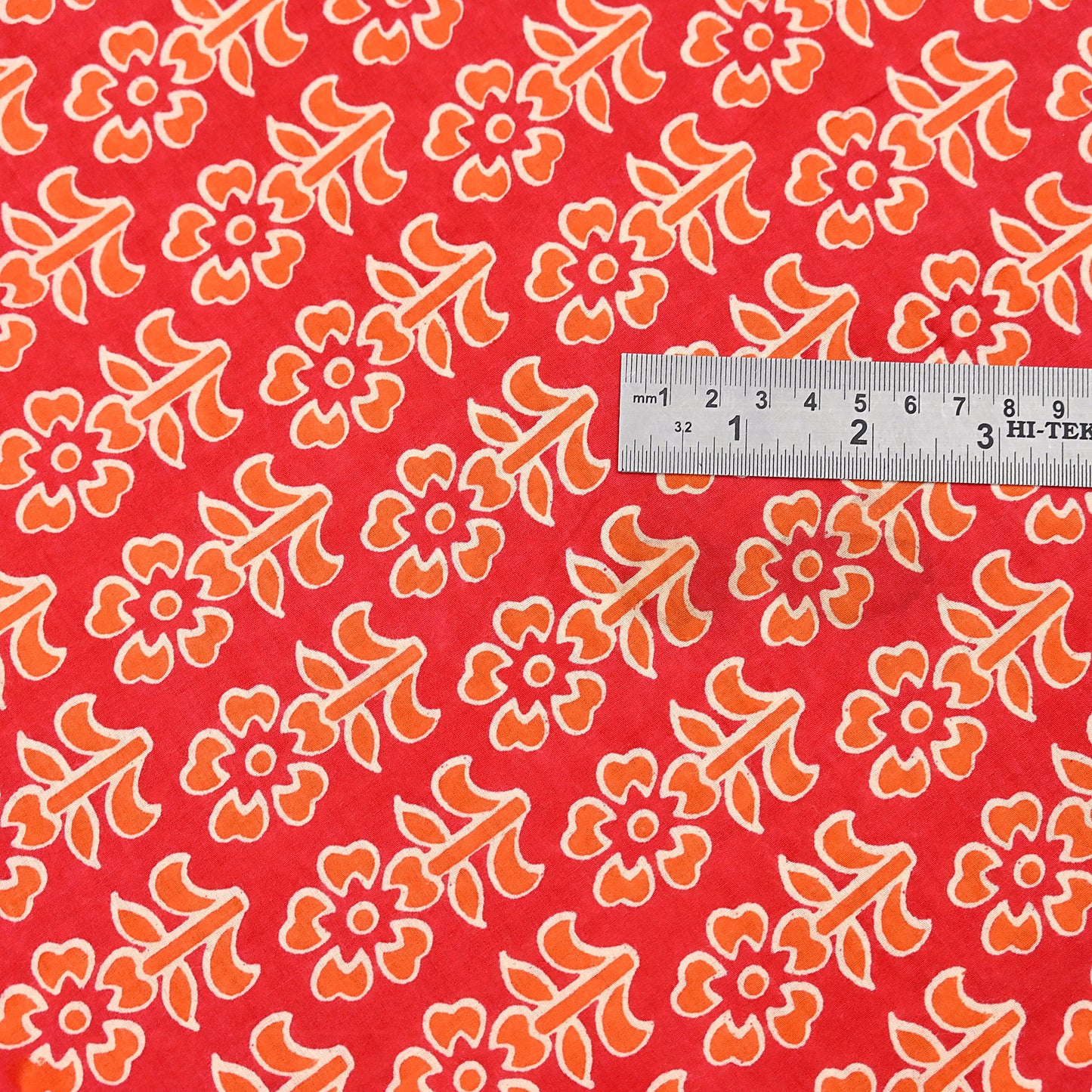 Indian Vintage Red Sarees Pure Cotton Block Printed Sari 5yd Sewing Craft Fabric DressMaking Soft Crafting Quilting Upcycle