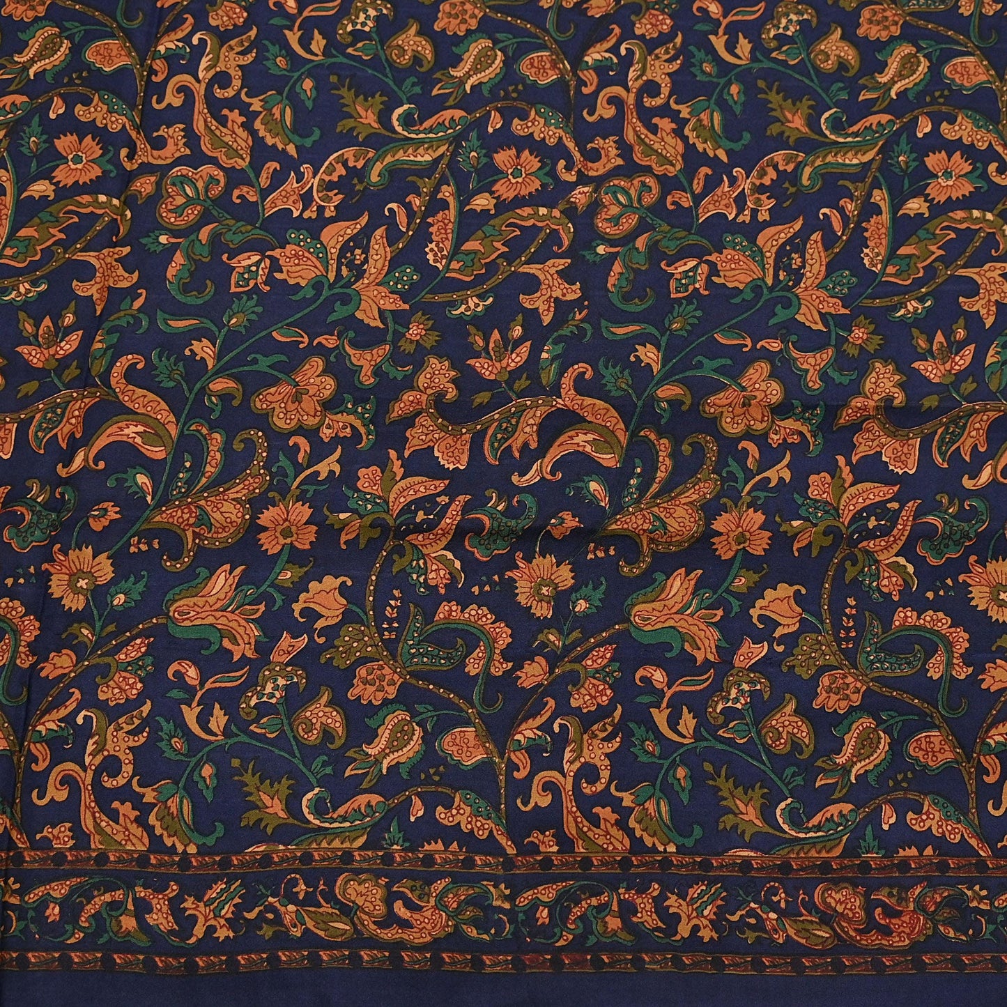 Indian Vintage Sari Blue Pure Silk Printed Saree Fabric 5yard Sewing Craft Fabric DressMaking Wrap Floral