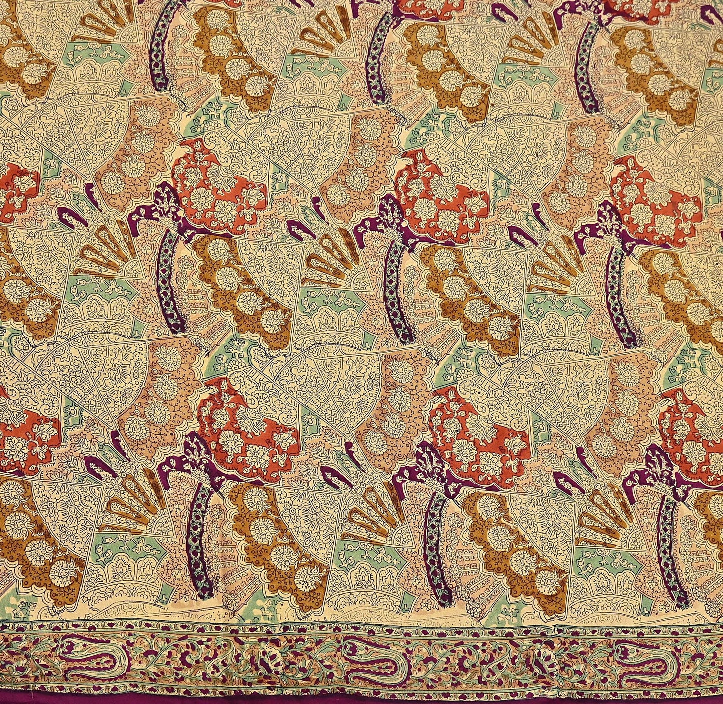 Indian Vintage Sari Beige & Maroon Pure Silk Printed Saree Fabric 6yard Sewing Craft Fabric DressMaking Wrap Floral