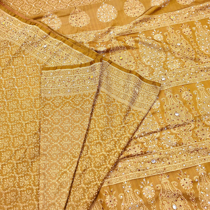 Vintage Green Banarasi Silk Saree Pure Satin Silk Handwoven Tanchoi Fabric with Floral Weave 5 Yard Dressmaking Craft Material