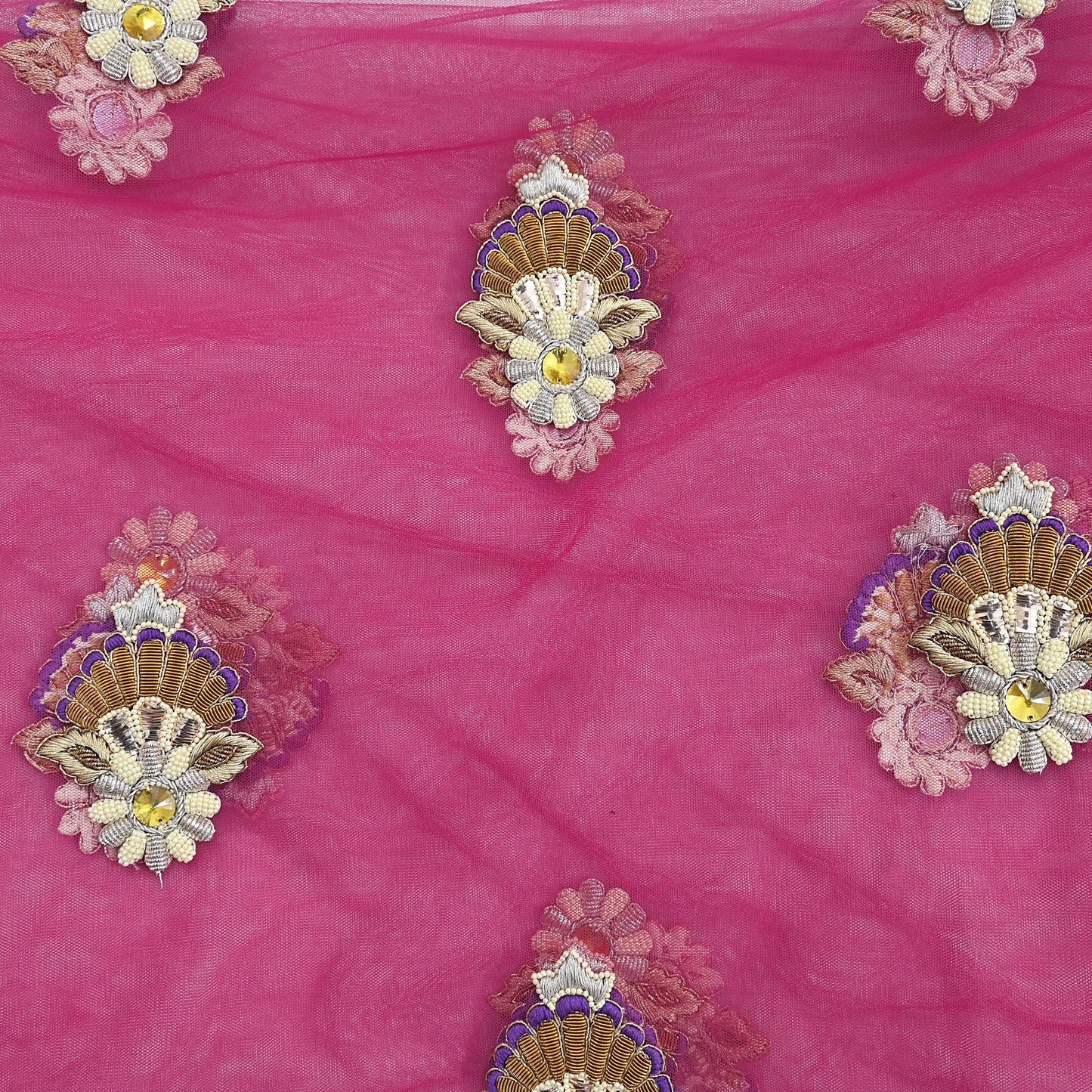 Indian Vintage Heavy Wedding pink Net/Mesh/ Velvet Hand Embroidered Dupatta Designer By Manish Malhotra Bridal Wear Zardozi Veil Hijab