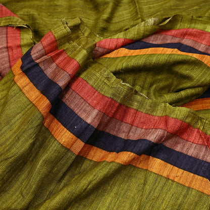 Indian Vintage Green Saree Pure Khadi Silk Handloom Printed Sari Fabric 5yd Ethnic Wear Sari Floral Designs Dress making Crafting