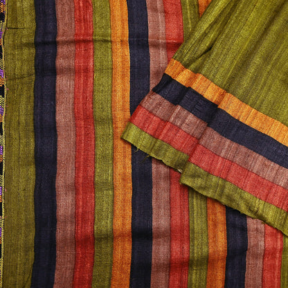 Indian Vintage Green Saree Pure Khadi Silk Handloom Printed Sari Fabric 5yd Ethnic Wear Sari Floral Designs Dress making Crafting