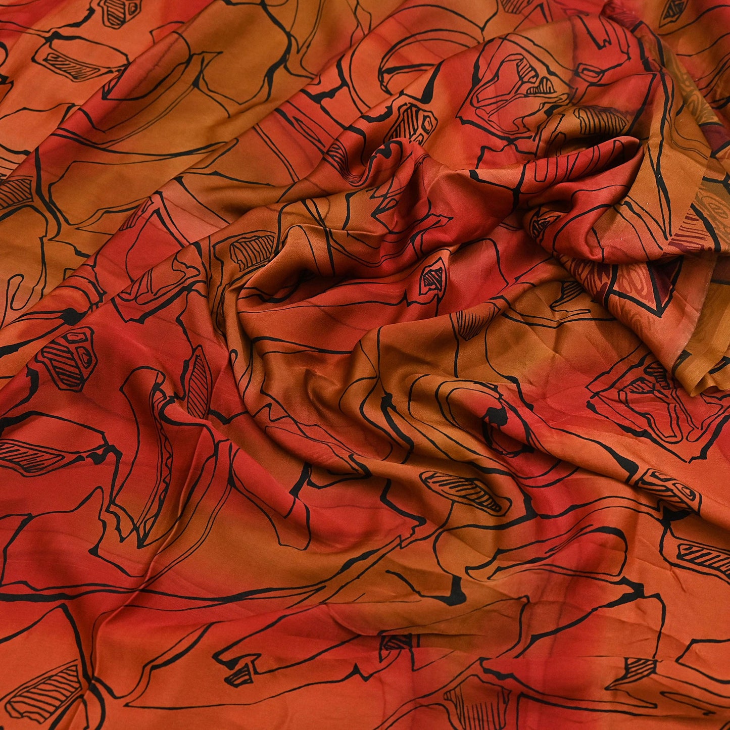 Indian Vintage Sari Multi Printed 100% Pure Satin Silk Sarees 5yd Sewing Craft Fabric Dress Making Wrap Upcycle Quilting Crafting