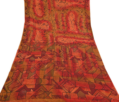 Indian Vintage Sari Multi Printed 100% Pure Satin Silk Sarees 5yd Sewing Craft Fabric Dress Making Wrap Upcycle Quilting Crafting