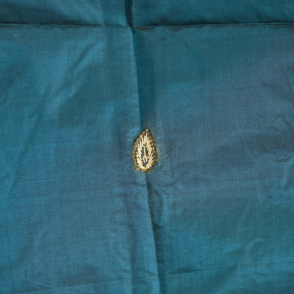 Indian Vintage Dupatta Teal Green Pure Silk Long Stole Hand Embroidered Scarves Floral Design Stole Veil Wrap Zardozi/ dabka