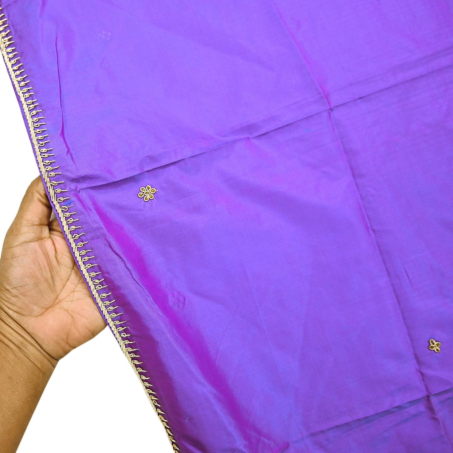 Indian Vintage Dupatta Purple Pure Silk Long Stole Hand Embroidered Scarves Floral Design Stole Veil Wrap Zardozi/ dabka