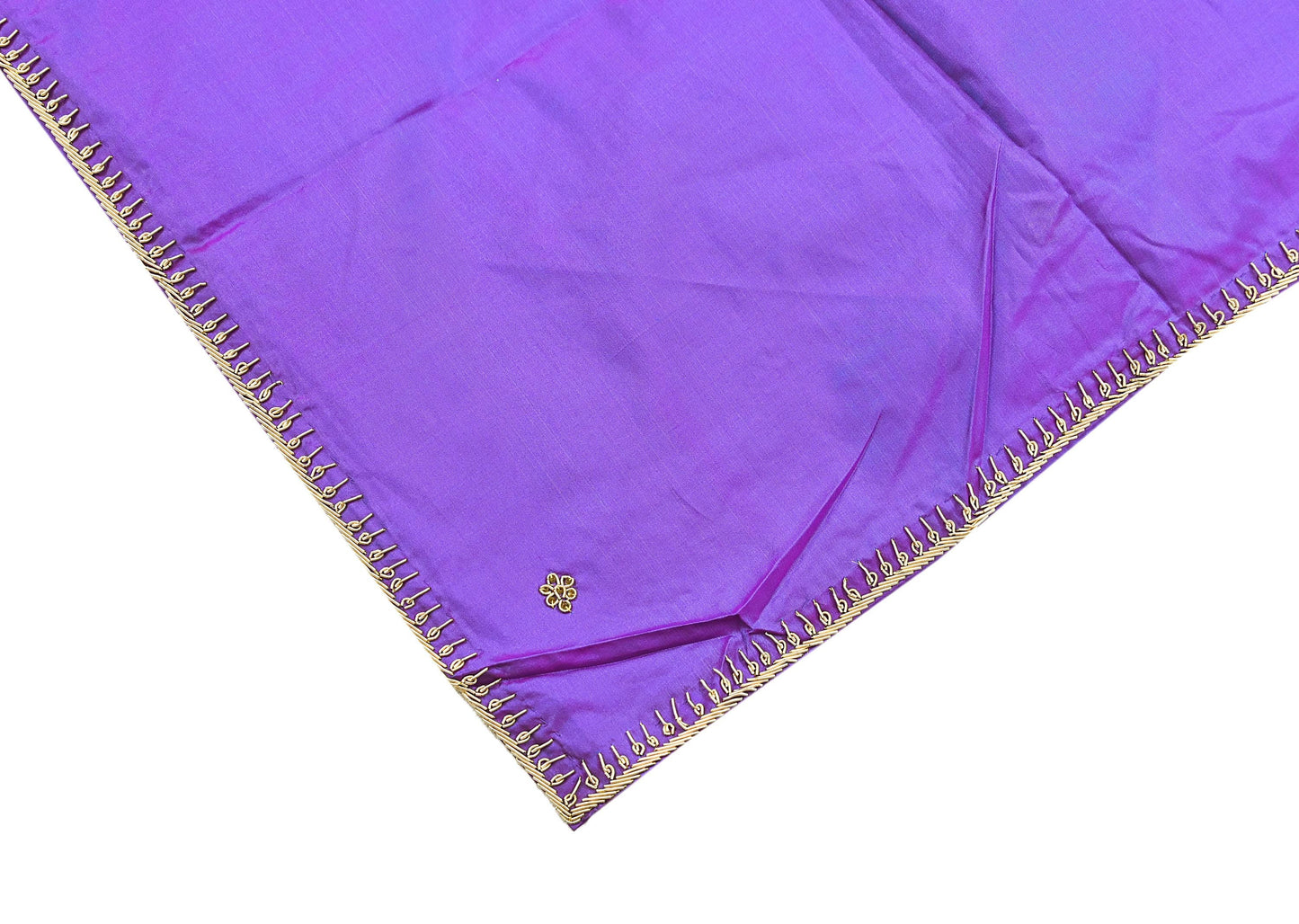 Indian Vintage Dupatta Purple Pure Silk Long Stole Hand Embroidered Scarves Floral Design Stole Veil Wrap Zardozi/ dabka